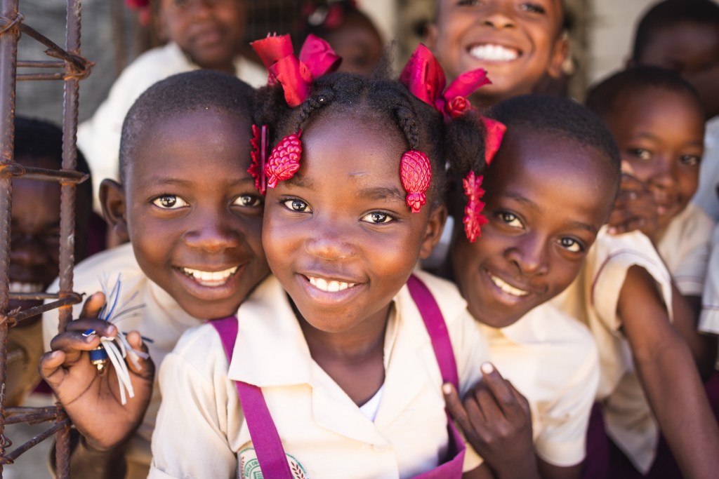 Young students smiling